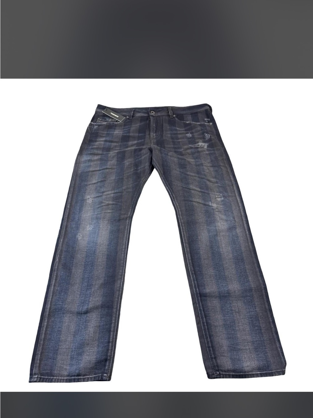 Diesel Buster Men's Navy Dark grey Stripe Jeans